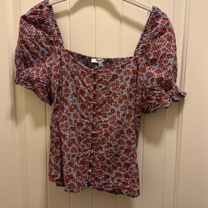 Madewell, floral short sleeve top